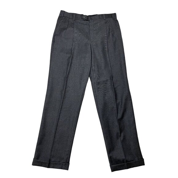 Brooks Brothers Wool & Cashmere Men Dress Pants Plaid Gray w36 33L Made in Italy - Picture 1 of 4